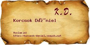 Korcsok Dániel névjegykártya